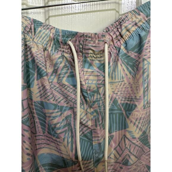 Pac Sun Men’s Pink Blue Drawstring Swim Trucks Shorts Size Medium - Picture 3 of 6